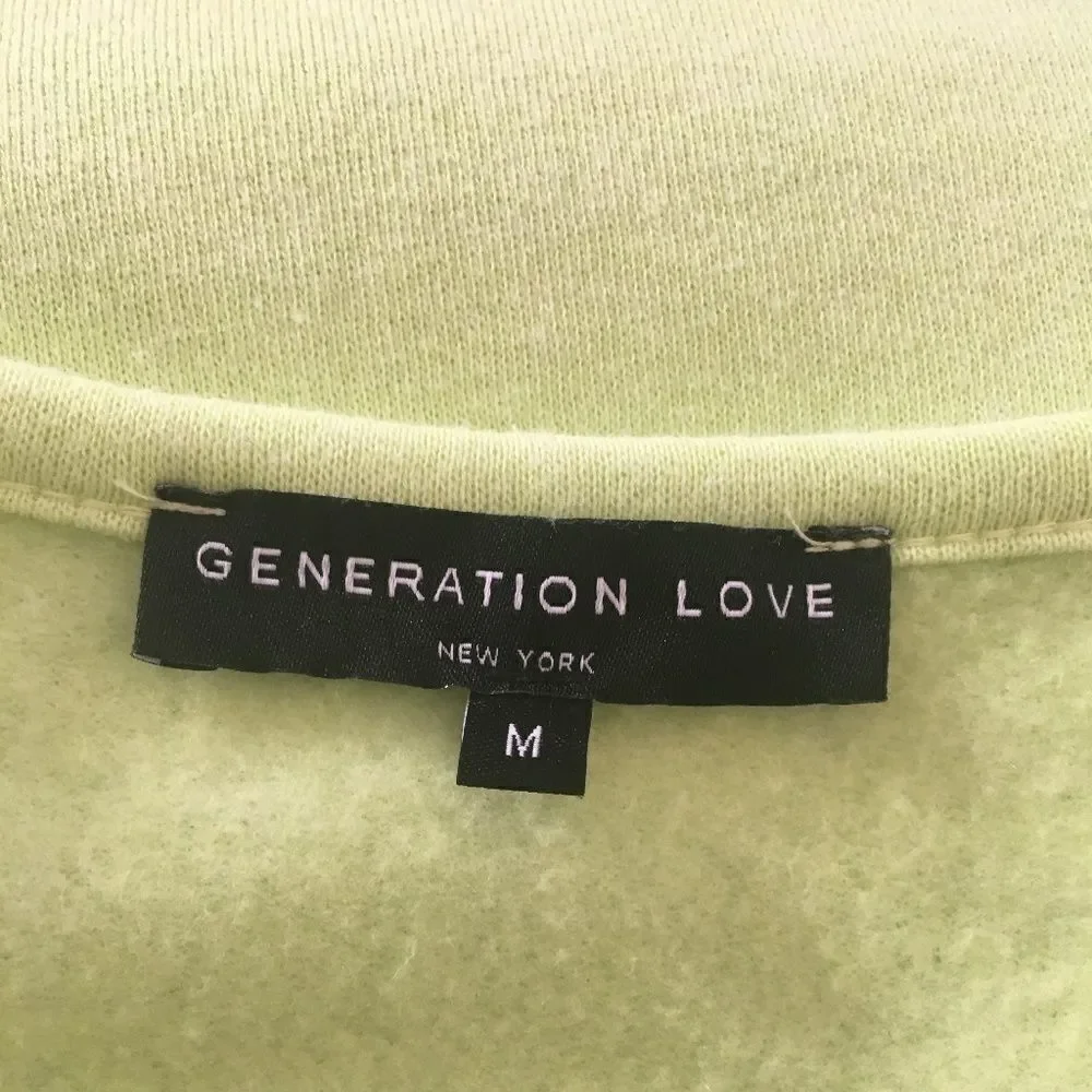 Generation Love Neon Green Sweatshirt Size M